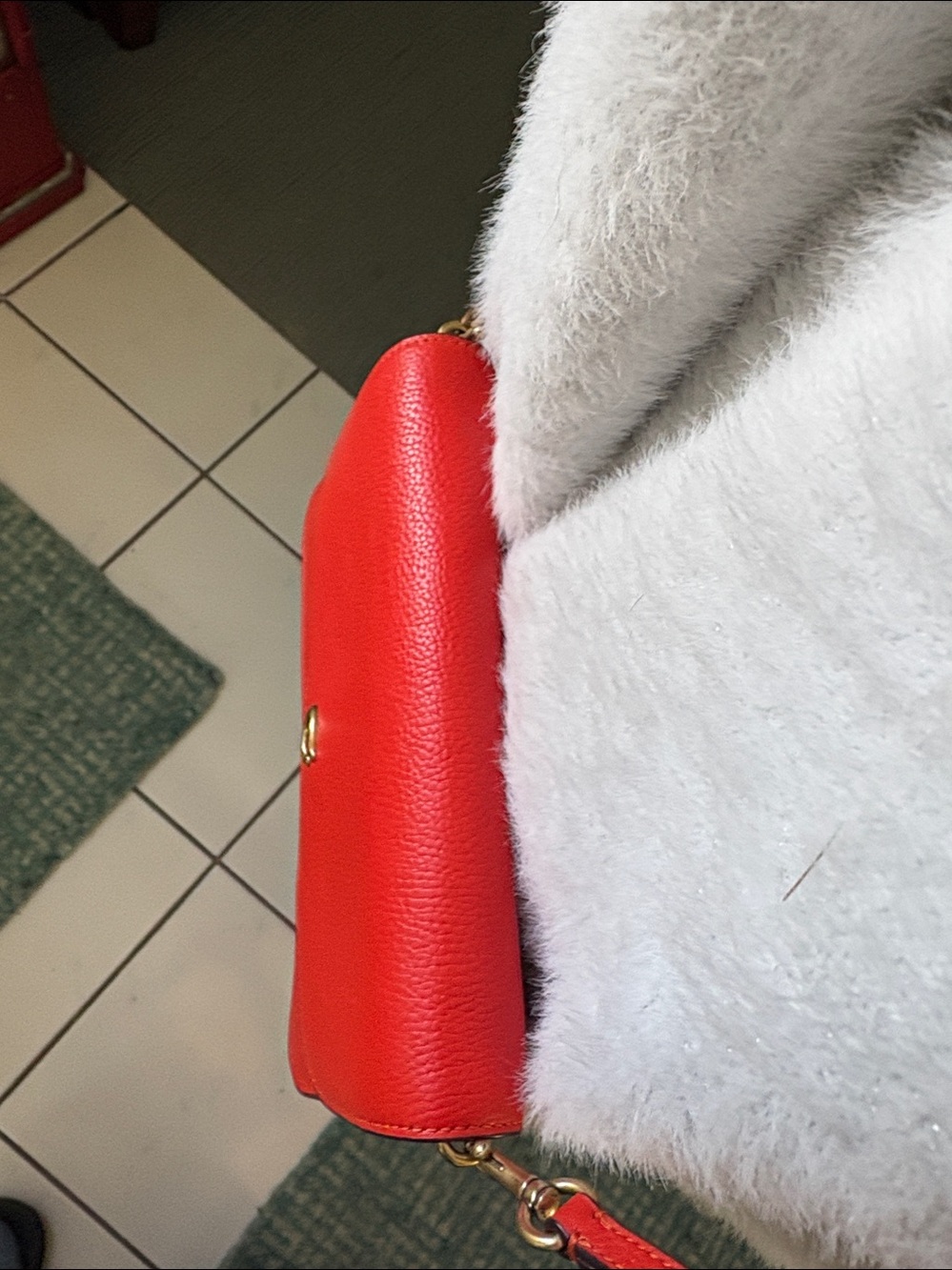 Coach Hayden Leather Crossbody bag Clutch Orange  exterior slip pocket  like new - Picture 7 of 15